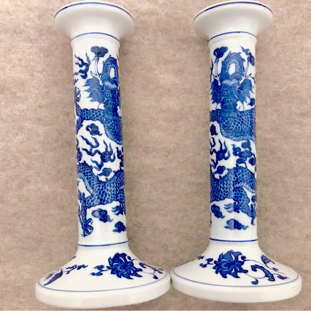 Dragon candlestick holders.
